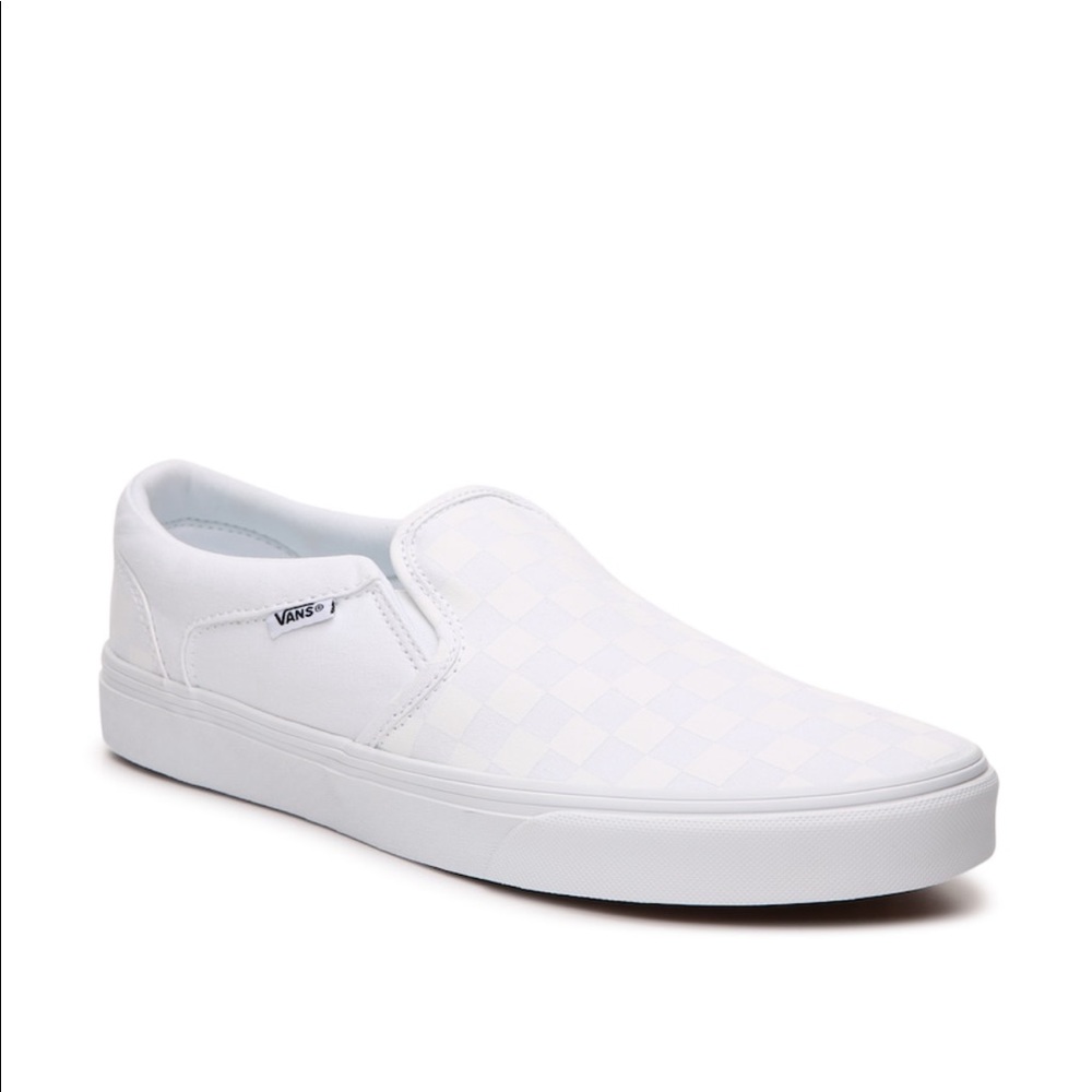 White Checkered Vans Kids